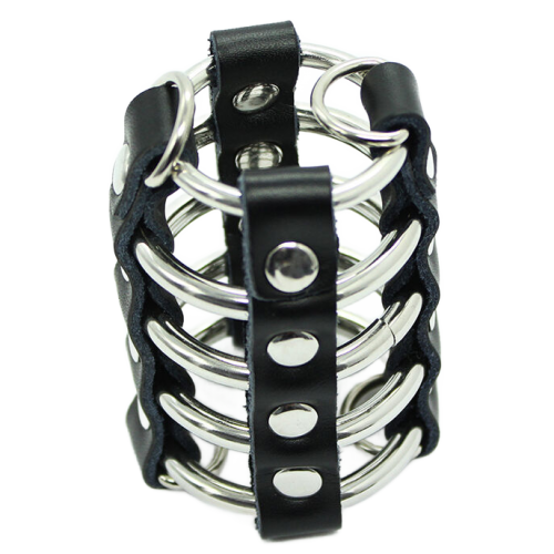 OHMAMA FETISH – GAIOLA PARA P?NIS COM AN?IS DE METAL E ALAS DE COURO