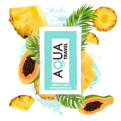 AQUA TRAVEL – LUBRIFICANTE ? BASE DE ?GUA SABOR DE FRUTAS TROPICAIS 6 ML