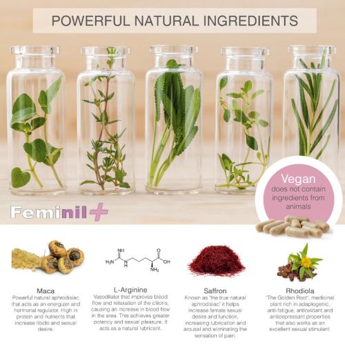 500 COSMETICS – FEMINIL+ MELHORIA DA LIBIDO SEXUAL FEMININA – 30 CÁPSULAS