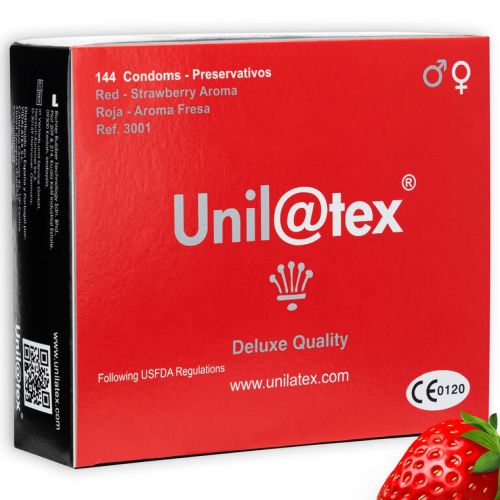 UNILATEX – CONSERVANTES DE MORANGO / VERMELHO 144 UNIDADES