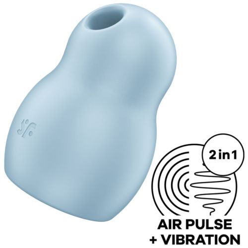 SATISFYER – PRO TO GO 1 ESTIMULADOR E VIBRADOR DE PULSO DE AR DUPLO AZUL