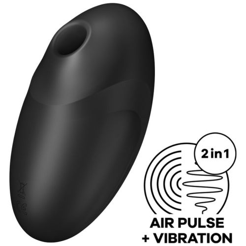 SATISFYER – ESTIMULADOR E VIBRADOR DE PULSO DE AR VULVA LOVER 3 PRETO
