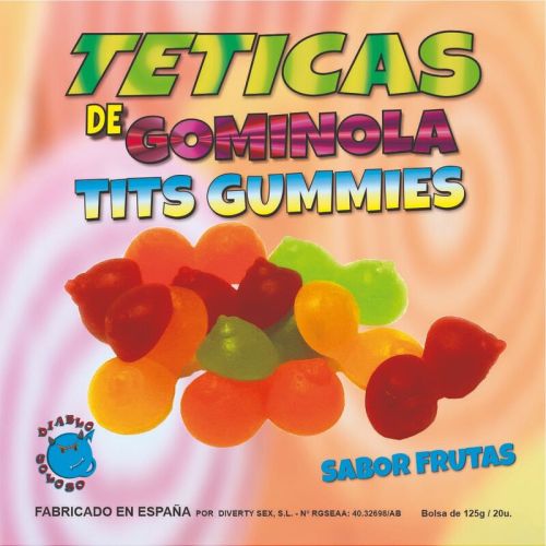 DIABLO GOLOSO – TETINAS DE GOMA BRILHANTES SORTIDAS