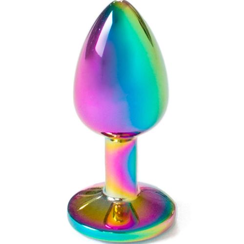 SECRETPLAY – PLUG ANAL DE METAL ARCO-ÍRIS TAMANHO PEQUENO 7 CM