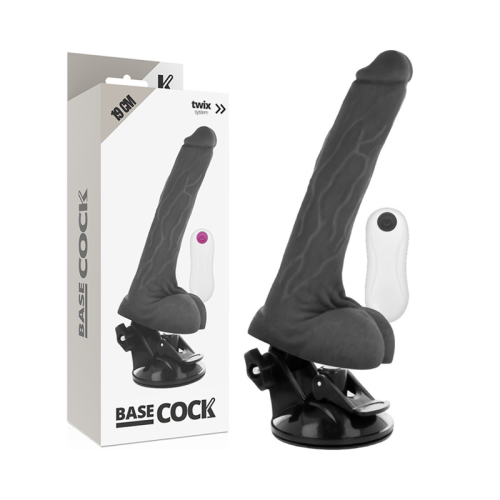 BASECOCK – VIBRADOR DE CONTROLE REMOTO REALISTA PRETO 19 CM -O- 4 CM