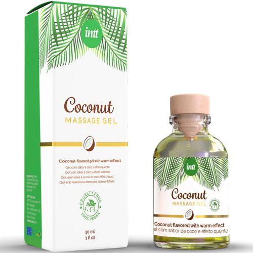 INTT – GEL DE MASSAGEM VEGANO COM SABOR DE COCO E EFEITO AQUECEDOR