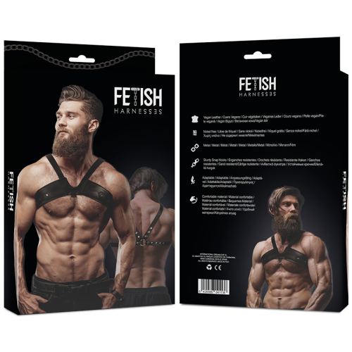 FETISH SUBMISSIVE ATTITUDE – ARNÊS DE PEITO DE COURO ECOLÓGICO BRIGADE MASCULINO