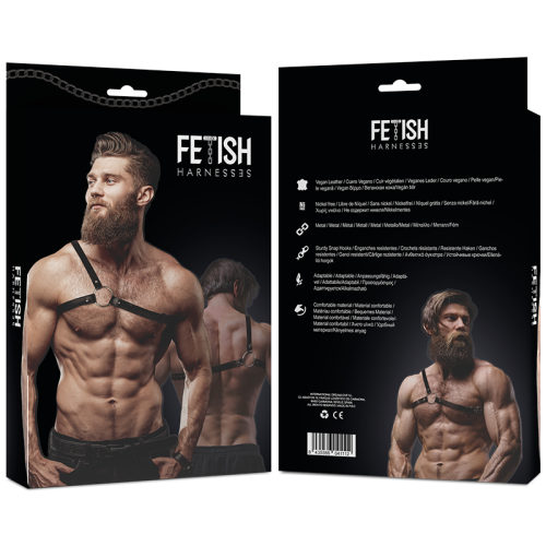 FETISH SUBMISSIVE – ATTITUDE MENS CROSSED SHOULDER ECO LEATHER ARNESS
