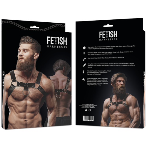 FETISH SUBMISSIVE ATTITUDE – ARNÊS DE PEITO DE COURO ECOLÓGICO MASCULINO