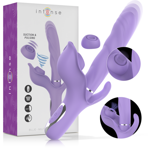 INTENSE – VIBRADOR DE SUCÇÃO MULTIFUNCIONAL BILLIE RECARREGÁVEL COM BOTÃO ROXO