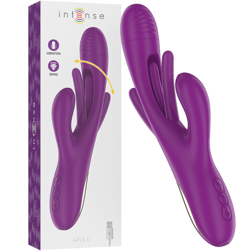INTENSE – APOLO VIBRADOR MULTIFUNO RECARREGVEL 7 VIBRAÕES COM LÍNGUA OSCILANTE ROXA
