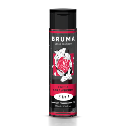 BRUMA – ÓLEO DE MASSAGEM PREMIUM EFEITO CALOR SABOR MORANGO 3 EM 1 – 100 ML