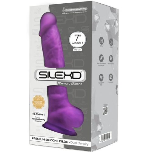 SILEXD – MODELO 1 PÊNIS REALÍSTICO PREMIUM SILEXPAN SILICONE VIOLETA 17.5 CM