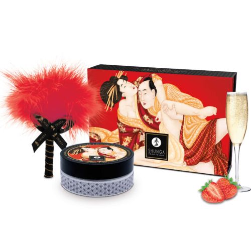 SHUNGA – KIT DE P? DE MASSAGEM COMEST?VEL DE MORANGO