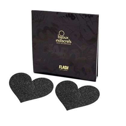 BIJOUX – INDISCRETS FLASH BLACK HEART NIPPLE CUTS