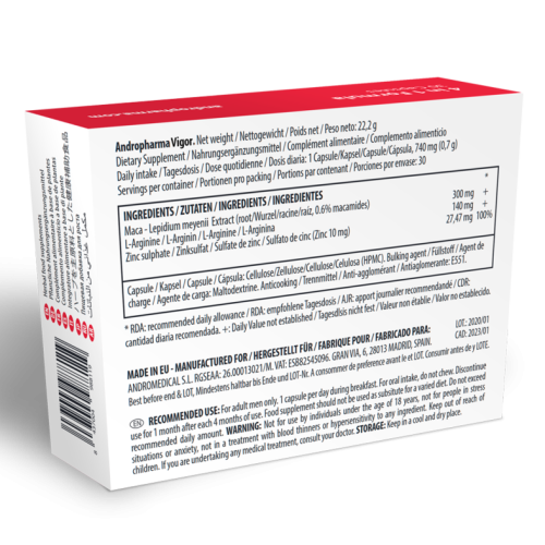 ANDROPHARMA VIGOR – SUPLEMENTO DE AUMENTO DA LIBIDO