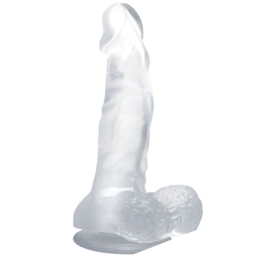 BAILE – DILDO REALÍSTICO COM VENTOSA E TESTÍCULOS 16.7 CM TRANSPARENTE