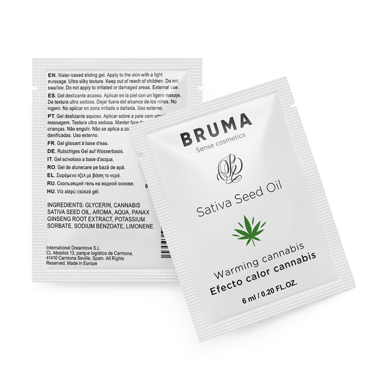 BRUMA – SATIVA SEED OIL SLIDING GEL AQUECEDOR SABOR CANNABIS 6 ML