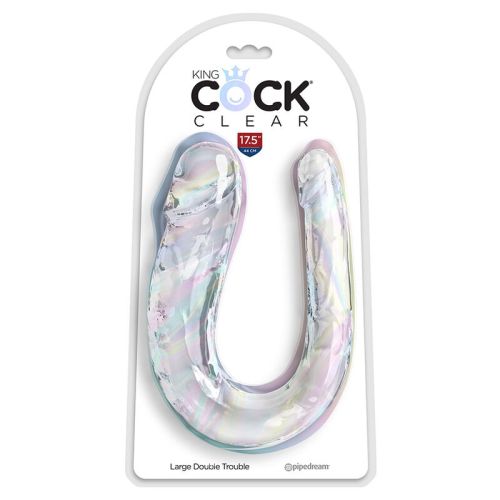 KING COCK – DOUBLE TROUBLE DILDO DUPLO 44 CM TRANSPARENTE