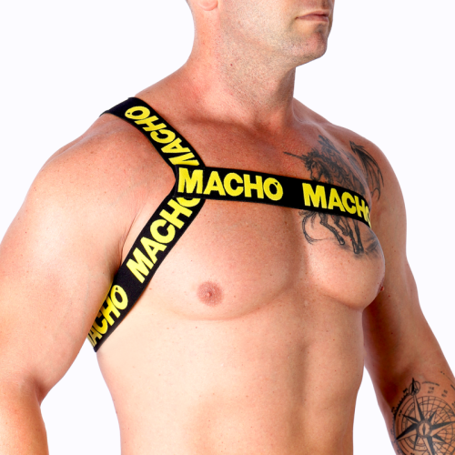 MACHO – ARNÊS ROMANO AMARELO S/M