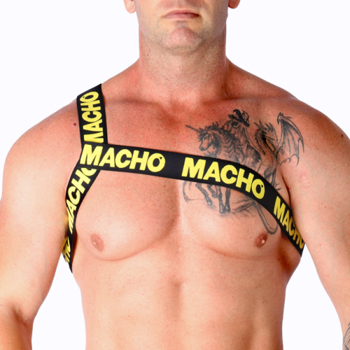 MACHO – ARNÊS ROMANO AMARELO S/M
