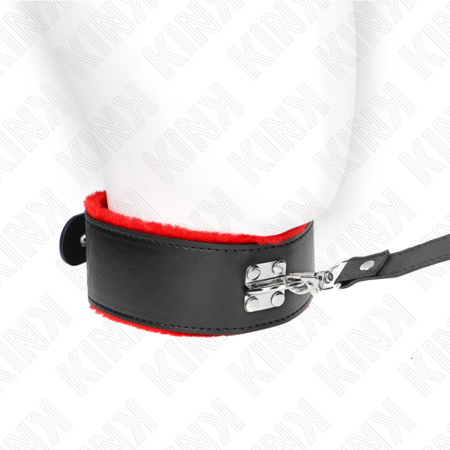 KINK – COLAR COM CINTO 116 CM COM ALÇA DE COURO VERMELHA AJUSTÁVEL 40-48 CM X 6 CM