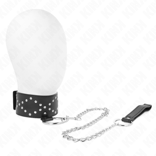 KINK – COLAR 65 CM COM TRELA COM PREGOS PRATA MODELO 3 AJUSTÁVEL 36-43 CM X 5 CM
