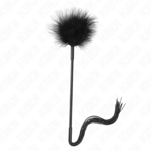 KINK – CHICOTE DE SILICONE COM PENAS PARA CÓCEGAS 47 CM