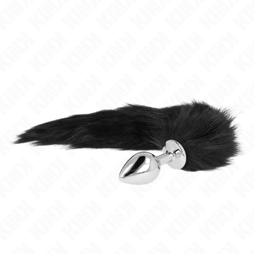 KINK – PLUG ANAL TAMANHO M 8 X 3,5 CM COM CAUDA SINTÉTICA 40 CM PRETO