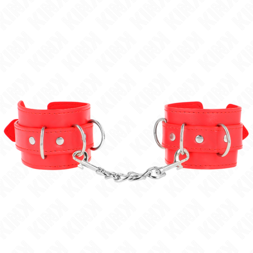 KINK – 3 RETENÇÕES DE PULSO D-RING AJUSTÁVEIS VERMELHO 17,5-25 CM X 6 CM