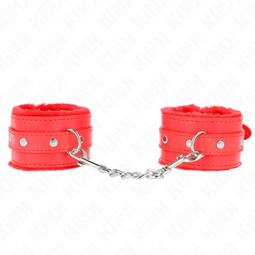 KINK – PULSO PREMIUM FORRO DE PELE VERMELHO COM CINTO VERMELHO AJUSTÁVEL 17-29 CM X 6 CM