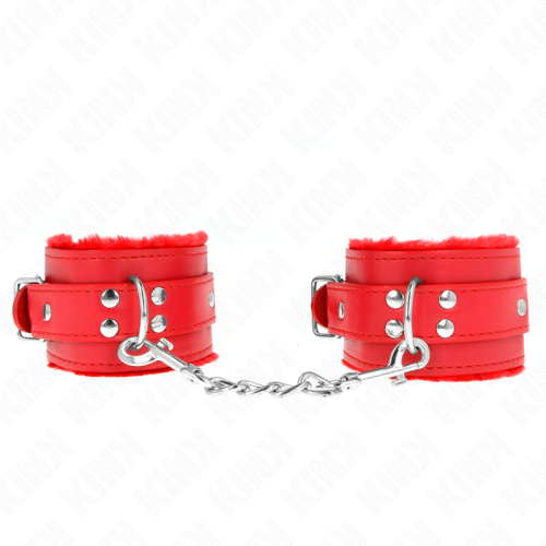 KINK – PULSO FORRO DE PELE VERMELHO COM CINTO VERMELHO AJUSTÁVEL 17-29 CM X 6 CM