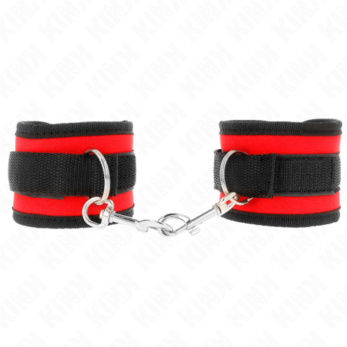 KINK – RETENÇÕES DE PULSO NYLON BIND HOOK&LOOP VERMELHO-PRETO MODELO 2 AJUSTÁVEL 18-35 CM X 6 CM