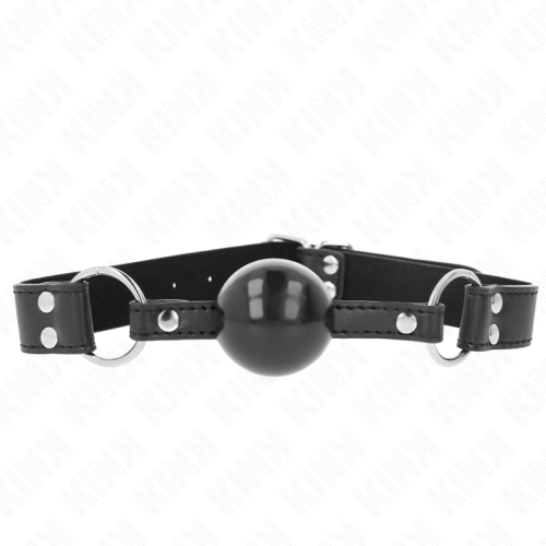 KINK – BOLA MACIA E S?LIDA MORDA?A DE 4 CM COM AL?A DE COURO 62 x 2,5 CM AJUST?VEL 42-58 CM