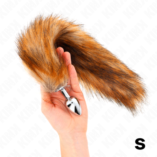 KINK – PLUG ANAL TAMANHO S 7 X 3 CM COM CAUDA SINTÉTICA 40 CM MARROM