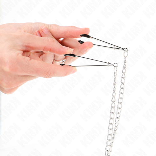 KINK – PINÇAS TRIPLAS PARA BICOS E CLITÓRIS COM CORRENTE MODELO 1