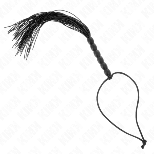 KINK – MINI CHICOTE DE SILICONE COM 6 CONTAS PRETAS 26 CM