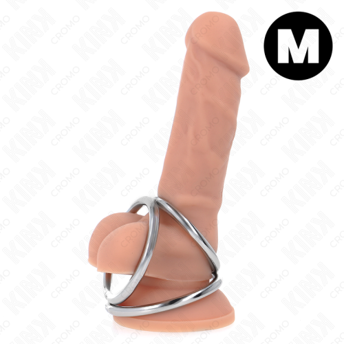 KINK – ANEL DE PÊNIS TRIPLO DE METAL CROMADO 3,8 CM A 5 CM MODELO 2