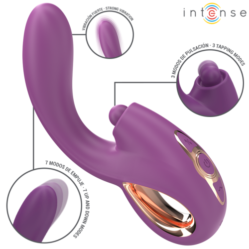 INTENSE – LALI MULTIFUNCIONAL VIBRADOR DE PONTO G COM BATIDA, IMPULSÃO E VIBRAÇÃO ROXO