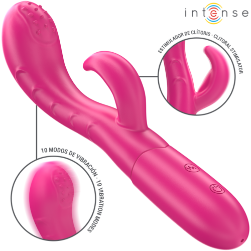 INTENSE – AMARA VIBRADOR COM LÍNGUA ESTIMULANTE 10 VIBRAÇÕES ROSA