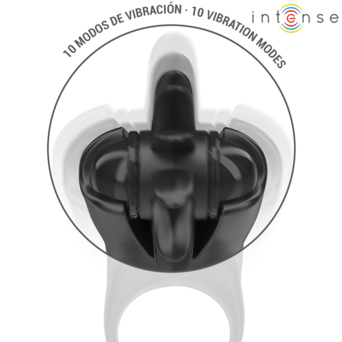 INTENSE – MABEL ANEL VIBRATÓRIO 10 VIBRAÇÕES COM ESTIMULADOR DE CLITÓRIS PRETO