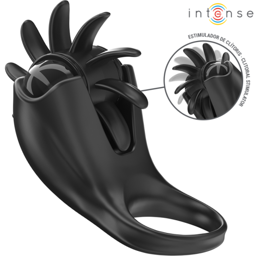 INTENSE – MABEL ANEL VIBRATÓRIO 10 VIBRAÇÕES COM ESTIMULADOR DE CLITÓRIS PRETO