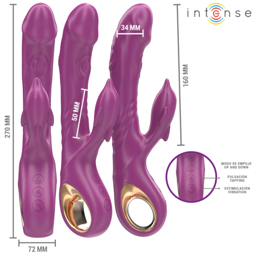 INTENSE – VIBRADOR MULTIFUNCIONAL HALLE COM LÍNGUA ESTIMULANTE DE GOLFINHOS ROXO