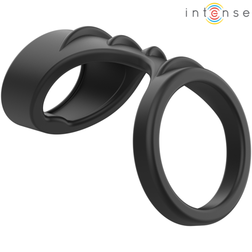 INTENSE – THEO ANEL DE SILICONE DUPLO PARA P?NIS MODELO 3 PRETO