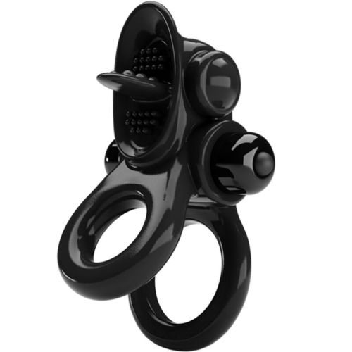 PRETTY LOVE – ANEL APAIXONADO ANEL VIBRATÓRIO DUPLO + ESTIMULADOR DE CLITÓRIS PRETO
