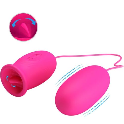 PRETTY LOVE – OVO VIBRADOR DAISY + LÍNGUA ESTIMULANTE DE CLITÓRIS ROSA