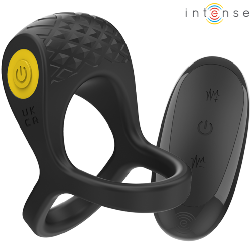 INTENSE – ALEX VIBRADOR ANEL DUPLO PENIS 10 VIBRAÇÕES PRETO