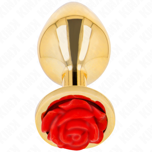 KINK – PLUG ANAL OURO ROSA VERMELHO TAMANHO S
