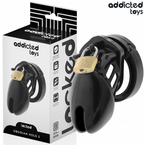 ADDICTED TOYS LOCKED – GAIOLA DE PÊNIS DE OBSIDIANA TAMANHO S