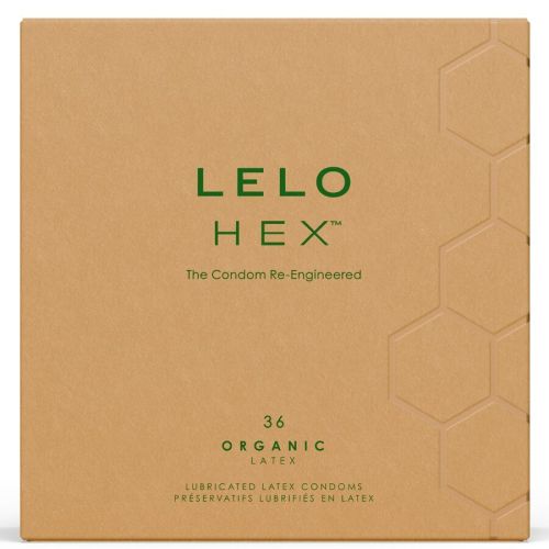 LELO – CAIXA DE PRESERVATIVOS ORGÂNICOS HEX 36 UNIDADES